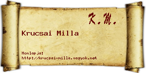 Krucsai Milla névjegykártya